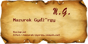 Mazurek György névjegykártya