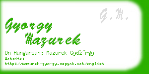 gyorgy mazurek business card